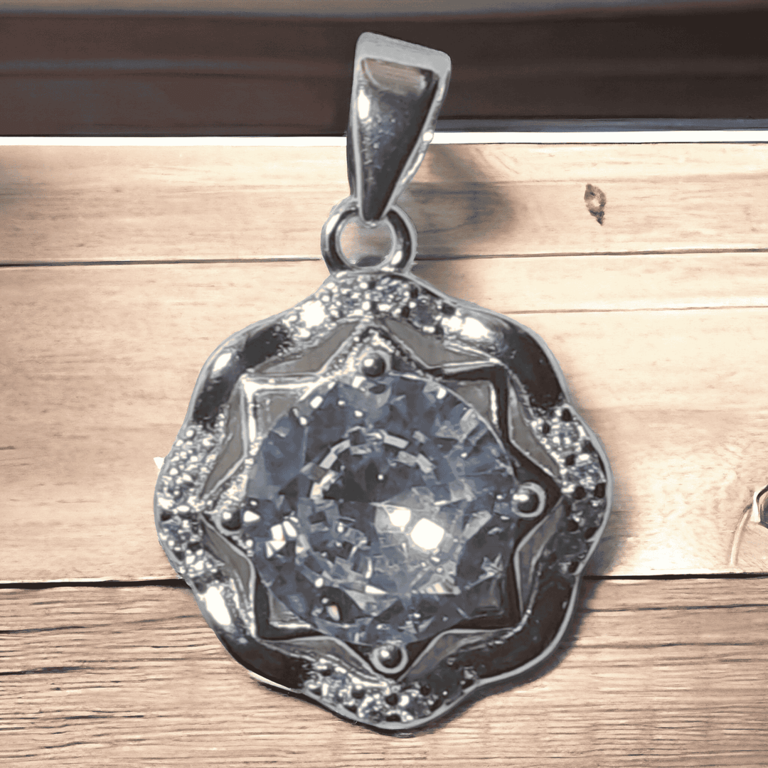 White Stone - Silver Pendent