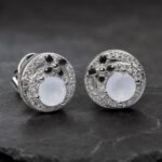 Silver Stud with white stone