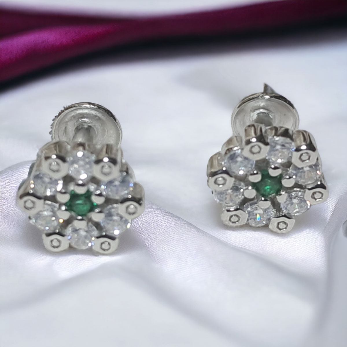 233023 Elegant Silver Studs - Image 1