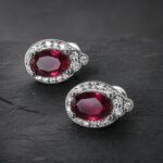 Deep Red silver stud